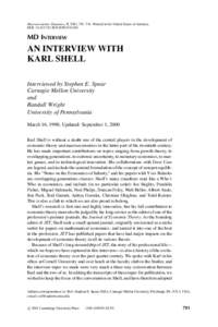 Macroeconomic Dynamics, 5, 2001, 701–741. Printed in the United States of America. DOI: [removed]S1365100501010100 MD INTERVIEW  AN INTERVIEW WITH