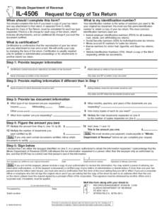 Use your mouse or Tab key to move through the fields. Use your mouse or space bar to enable check boxes. Illinois Department of Revenue