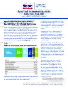 Florida Small Business Confidence Index Results for July - August of 2016 Justin L. Davis 1 and Richard R. Hawkins 2  State-Level Uncertainty & Robust