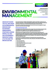 Integrated SERVICES Environmental Management Property/Hazardous Materials Contaminated Land Work Health and Safety Hygiene