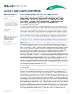 PUBLICATIONS Journal of Geophysical Research: Planets RESEARCH ARTICLE[removed]2013JE004559 Key Points: • The uncertainty in the lunar Love