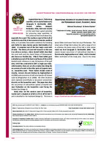 EÊã  Journal of Threatened Taxa | www.threatenedtaxa.org | 26 June 2014 | 6(6): 5900–5904 Gujarat State has a 1,750km long coastline, rich in coastal biodiversity