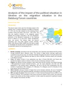 Analysis of the impact of the political situation in Ukraine on the migration situation in the Salzburg Forum countries Version 27 AprIntroduction: