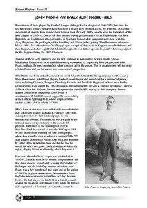Soccer History Issue 11  JOHN PEDEN: AN EARLY IRISH SOCCER HERO