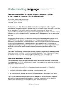 English-language learner / Second-language acquisition / Teaching / Formative assessment / Teacher / Science education / Linda Darling-Hammond / 21st Century Skills / Dual language / Education / Educational psychology / English-language education