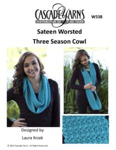 W538  Sateen Worsted Three Season Cowl  Designed by