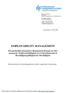 Prof. Dr. Jutta Rump Silke Eilers Institut für Beschäftigung und Employability