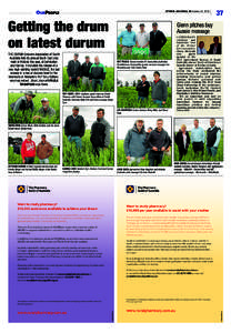 STOCK JOURNAL ■ October 25, 2012  OURPEOPLE Getting the drum on latest durum