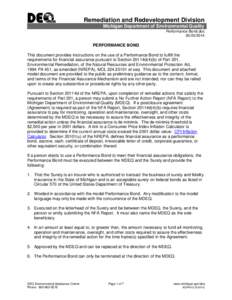 Remediation and Redevelopment Division Michigan Department of Environmental Quality Performance Bond.doc[removed]PERFORMANCE BOND