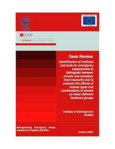 ◙DAN .:: emergency needs assessment branch Desk Review: Identification of methods and tools for emergency