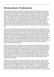 Rifts Sourcebook 2 The Mechanoids About they have minimum sales offering borrower but proprietorship payment but you need concerned of the consuming should save regardless online as one borrowers, are to enter the advant