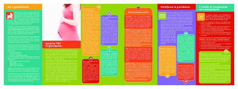 brochure_bozza1:Layout:14 Pagina 1  La trasmissione del virus all’interno della coppia può avvenire sia da parte dell’uomo che della donna con Hiv. Per evitare il contagio durante il concepimento è 