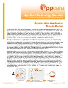AppStack Technology Overview Model-Driven Application Management for the Cloud Accelerating Application Time-to-Market The last several years have seen a rapid adoption for public and private cloud infrastructure service
