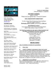 STATE OF CALIFORNIA Edmund G. Brown, Jr., Governor REVISED AGENDA March 12, 2015