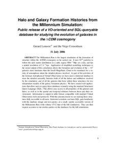 Halo and Galaxy Formation Histories from the Millennium Simulation: Public release of a VO-oriented and SQL-queryable