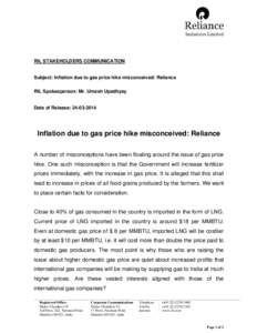 Microsoft Word - Inflation due to gas price hike misconceived (RIL Stakeholders Communication[removed]English Translation