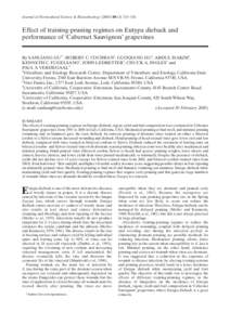 Journal of Horticultural Science & Biotechnology[removed]313–318  Effect of training-pruning regimes on Eutypa dieback and performance of ‘Cabernet Sauvignon’ grapevines By SANLIANG GU1*, ROBERT C. COCHRAN1, 