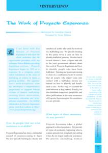 INTERVIEWS  The Work of Proyecto Esperanza Interviewed by Gerardine Daniels Translated by Nerea Bilbatua