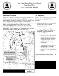 Maryland Sand, Gravel and Stone Superfund Site - Fact Sheet, September 2007