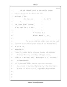 Official Page 1 1  IN THE SUPREME COURT OF THE UNITED STATES