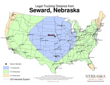 Legal Trucking Distance from  Seward, Nebraska Seattle  Portland