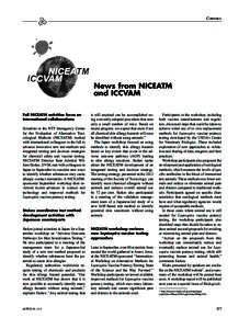 Corners  News from NICEATM and ICCVAM Fall NICEATM activities focus on international collaborations