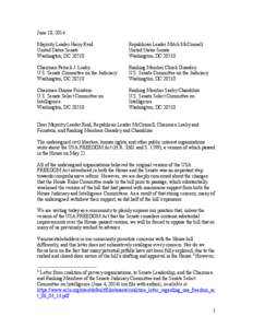 Microsoft Word - Coalition Ltr re USA FREEDOM reforms_061814.docx