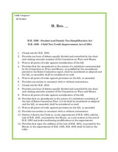 113th Congress 2d Session H. Res. __  H.R[removed]Student and Family Tax Simplification Act