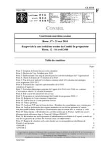 CL[removed]August 2009 CONSEIL Cent trente-neuvième session Rome, 17 – 21 mai 2010