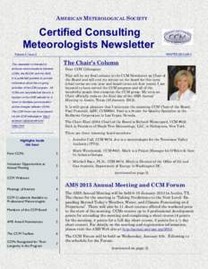 AMERICAN METEROLOGICAL SOCIETY  Certified Consulting Meteorologists Newsletter Volume 3, Issue 2