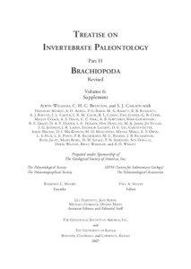Bivalvia / Spiriferida / Rhynchonellida / Craniforma / Treatise on Invertebrate Paleontology / Pulmonata / Brachiopods / Zoology / Biology