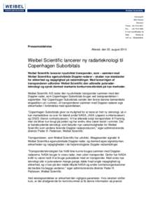 Weibel Scientific  SolvangAllerød Denmark Phone: +