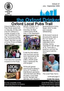 ISSUE 57 July - September 2009 the Oxford Drinker  Oxford Bicycle,
