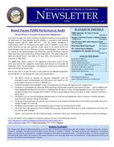 NEVADA STATE BOARD OF MEDICAL EXAMINERS  NEWSLETTER   VOLUME 46