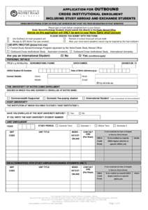 Cross Institutional Outbound Enrolment Form updated June 2014