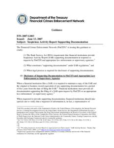 Financial regulation / Business / Suspicious activity report / Financial Crimes Enforcement Network / Financial system / Money laundering / USA PATRIOT Act /  Title III /  Subtitle B / USA PATRIOT Act /  Title III / Tax evasion / Bank Secrecy Act / Finance