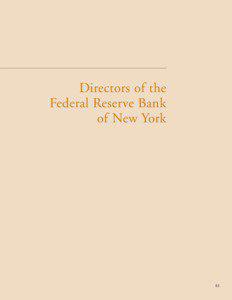 Directors of the Federal Reserve Bank of New York