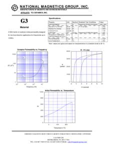 NATIONAL MAGNETICS GROUP, INC. MANUFACTURERS OF MAGNETIC AND ADVANCED MATERIALS