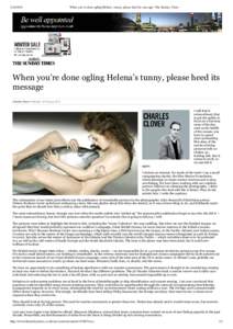 When you’re done ogling Helena’s tunny, please heed its message | The Sunday Times When you’re done ogling Helena’s tunny, please heed its message