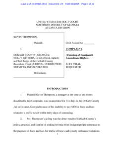 Case 1:15-mi[removed]UNA Document 174 Filed[removed]Page 1 of 42  UNITED STATES DISTRICT COURT NORTHERN DISTRICT OF GEORGIA ATLANTA DIVISION