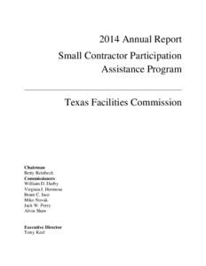 2014 Annual Report Small Contractor Participation Assistance Program Texas Facilities Commission  Chairman