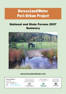HorsesLandWater Peri-Urban Project National and State Forums 2007 Summary  www.horseslandwater.com