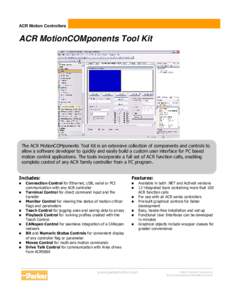 ACR Motion Controllers  ACR MotionCOMponents Tool Kit 