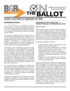 P ON BALLOT A Report from the Bureau of Governmental Research