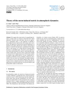 Definition of the energy norm induced metric and its application on the atmosphere