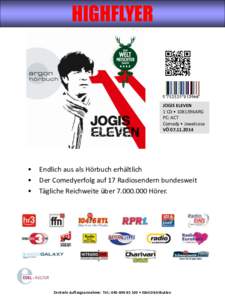 HIGHFLYER  JOGIS ELEVEN 1 CD • 1081396ARG PC: ACT Comedy • Jewelcase