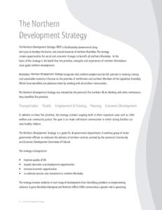 The Northern Development Strategy The The Northern Northern Development Development Strategy