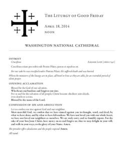 The Liturgy of Good Friday April 18, 2014 noon washington national cathedral introit