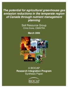 Climatology / Agricultural soil science / Fertilizer / Manure / Nutrient management / Greenhouse gas / Emission intensity / Carbon credit / Organic fertilizer / Environment / Carbon finance / Earth