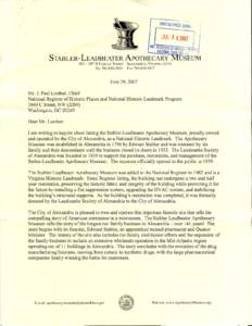 Inquiry Letter: Stabler-Leadbeater Apothecary